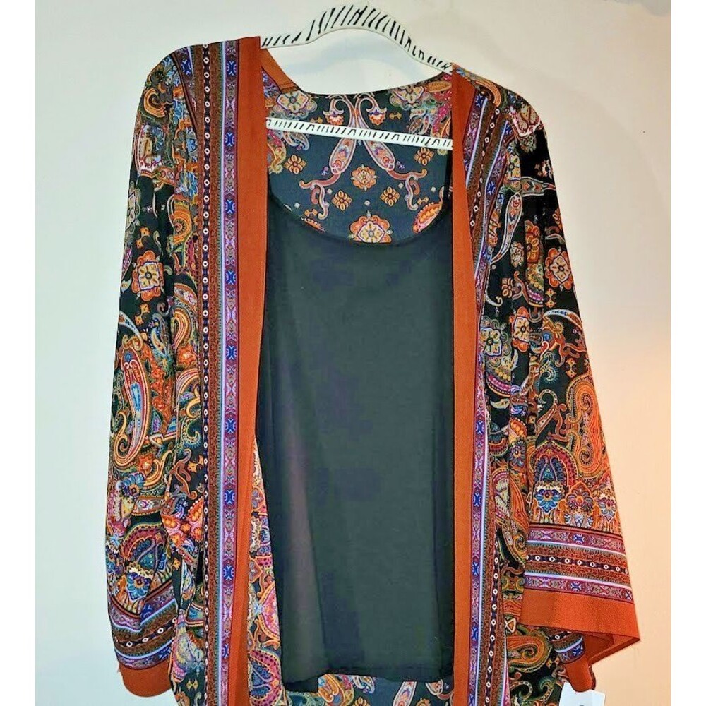 Large Cape Drape Duster Cover Up Cardigan Kimono Handmade Paisley